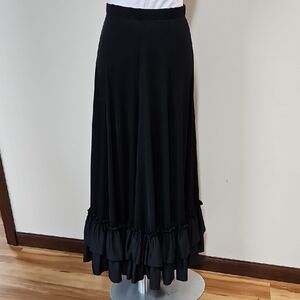 Capezio Black Ruffled Maxi Skirt